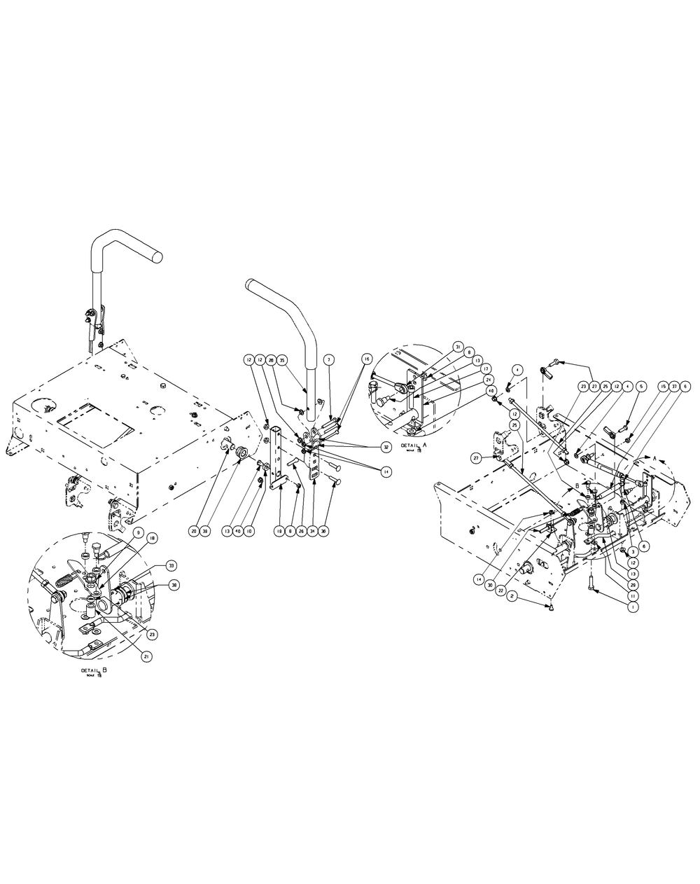 Steering Diagram and Parts List for Z-FORCE44 17AH3AGL-17AH3AGL709-17AH3AGL710 Cub Cadet Lawn Tractor